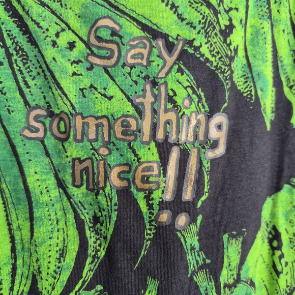 Desigual SAY SOMETHING NICE Dress Palm Leaf Print Sleeveless Black and Green L - Picture 5 of 8